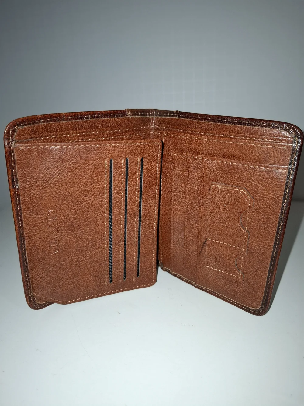 Men's Brown Faux Leather Bifold Wallet